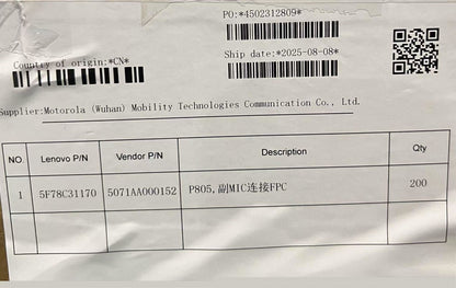 Lenovo TB710FU S_MIC FPC&*5071AA000152 CS Microphone FPC Board 5F78C31170