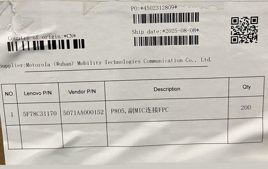 Lenovo TB710FU S_MIC FPC&*5071AA000152 CS Microphone FPC Board 5F78C31170