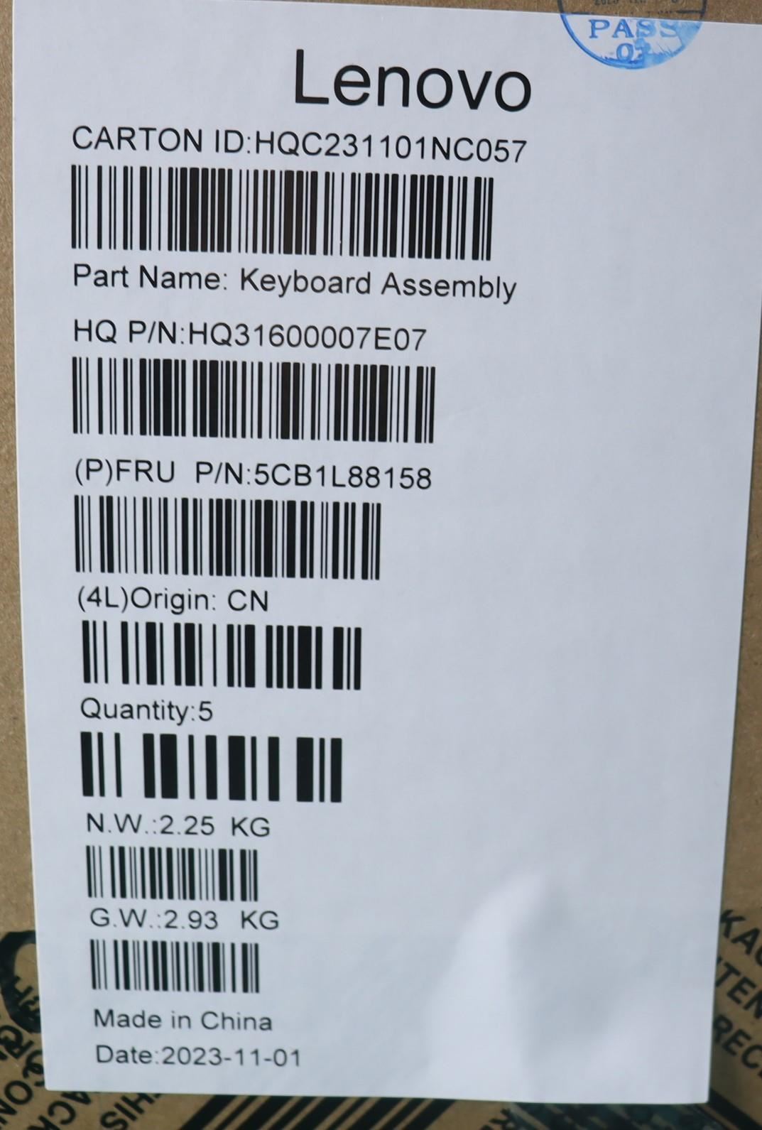 Lenovo COVER Upper Case ASM_GER_H 83E0_FP_MIGY 5CB1L88158