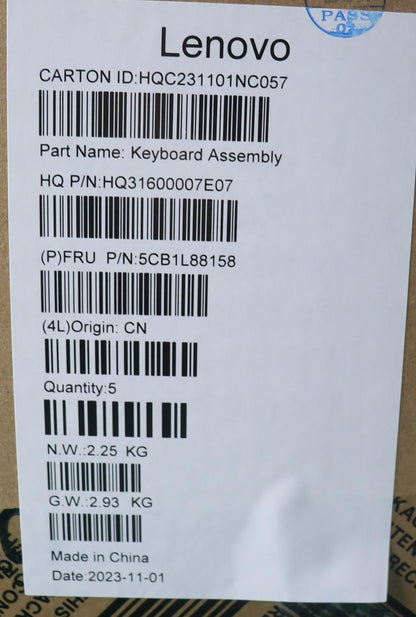 Lenovo COVER Upper Case ASM_GER_H 83E0_FP_MIGY 5CB1L88158