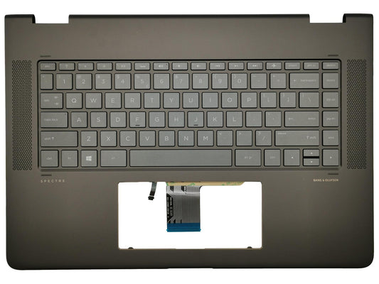 HP Spectre 15-BL Palmrest Touchpad Cover Keyboard Dutch Black Backlit 912995-B31