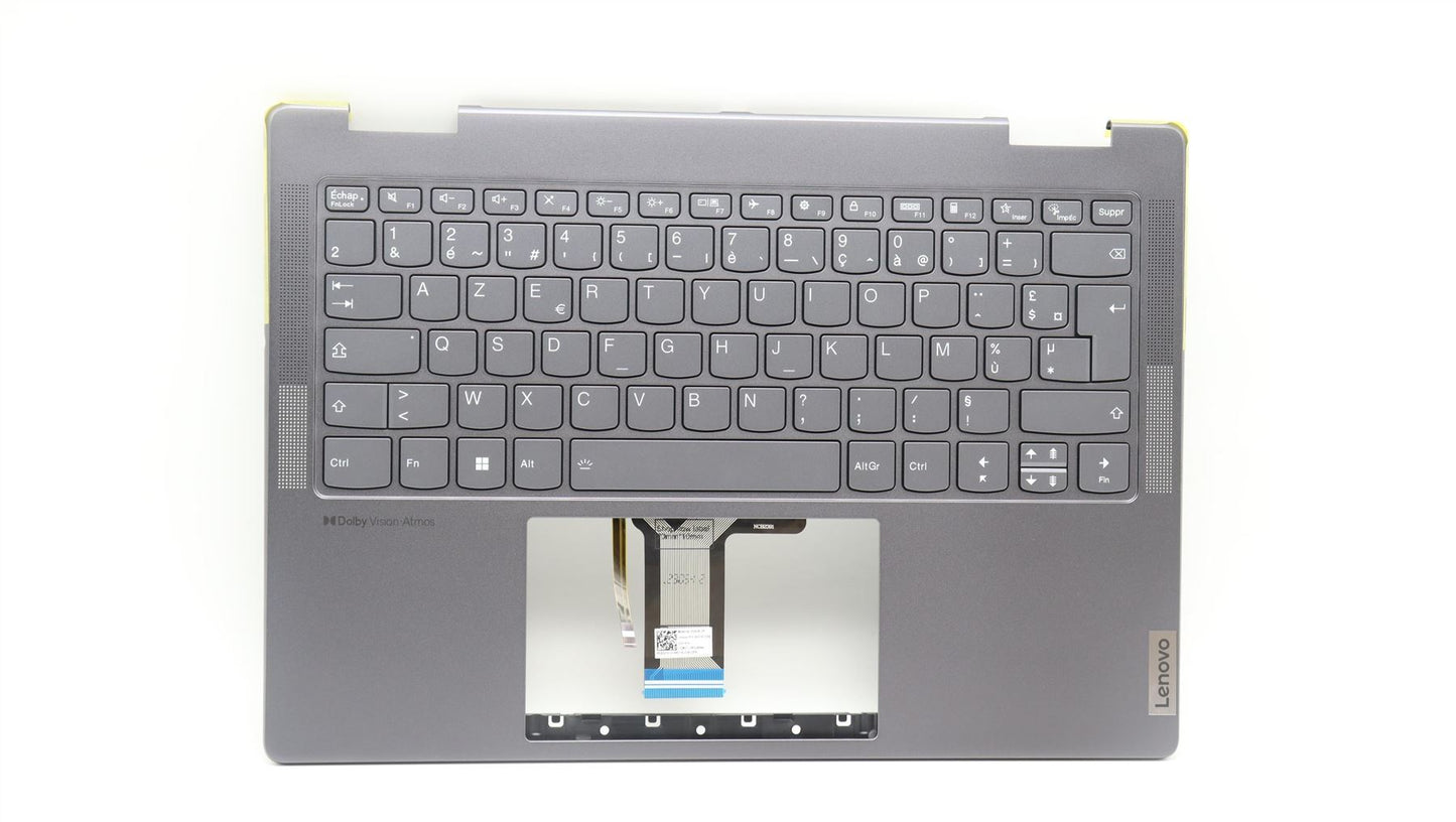 Lenovo Yoga 7 14ARP8 Keyboard Palmrest Top Cover French Storm Grey 5CB1L48313