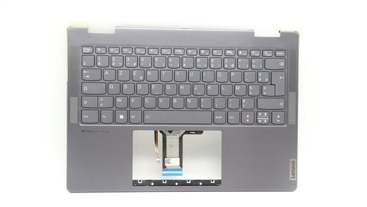 Lenovo Yoga 7 14ARP8 Keyboard Palmrest Top Cover French Storm Grey 5CB1L48313