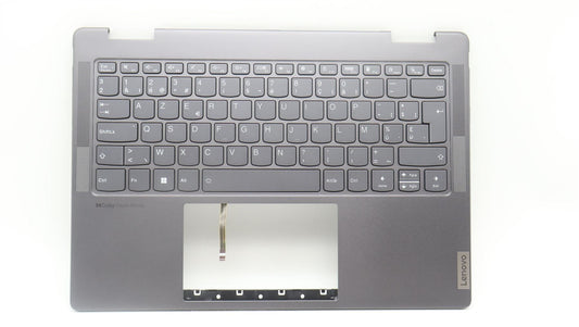 Lenovo Yoga 7 14ARP8 Keyboard Palmrest Top Cover Belgian Storm Grey 5CB1L48311