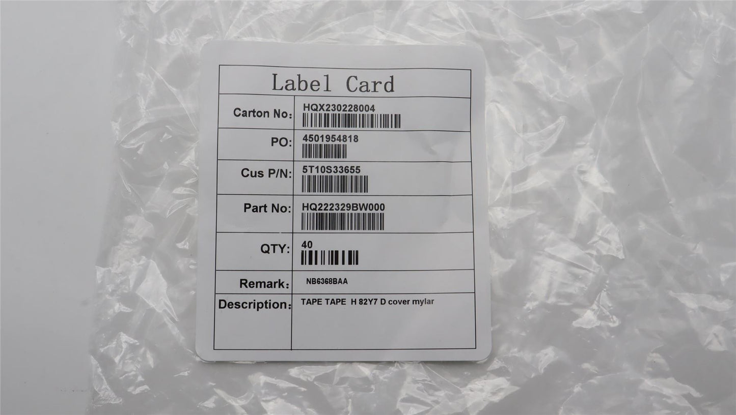 Lenovo TAPE TAPE H 82Y7 D cover mylar 5T10S33655