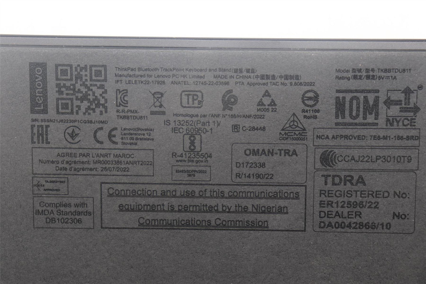 Lenovo NDA-V KBD,LBL-2,PMX,ENG 5N21J82251
