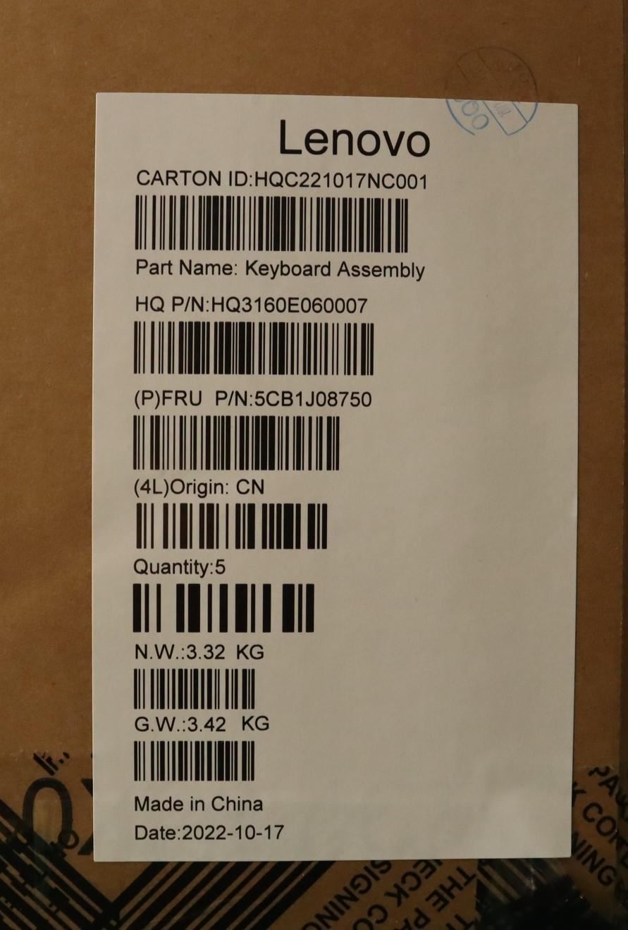 Lenovo IdeaPad 5 16ARH7 Palmrest Cover Touchpad Keyboard Belgian 5CB1J08750