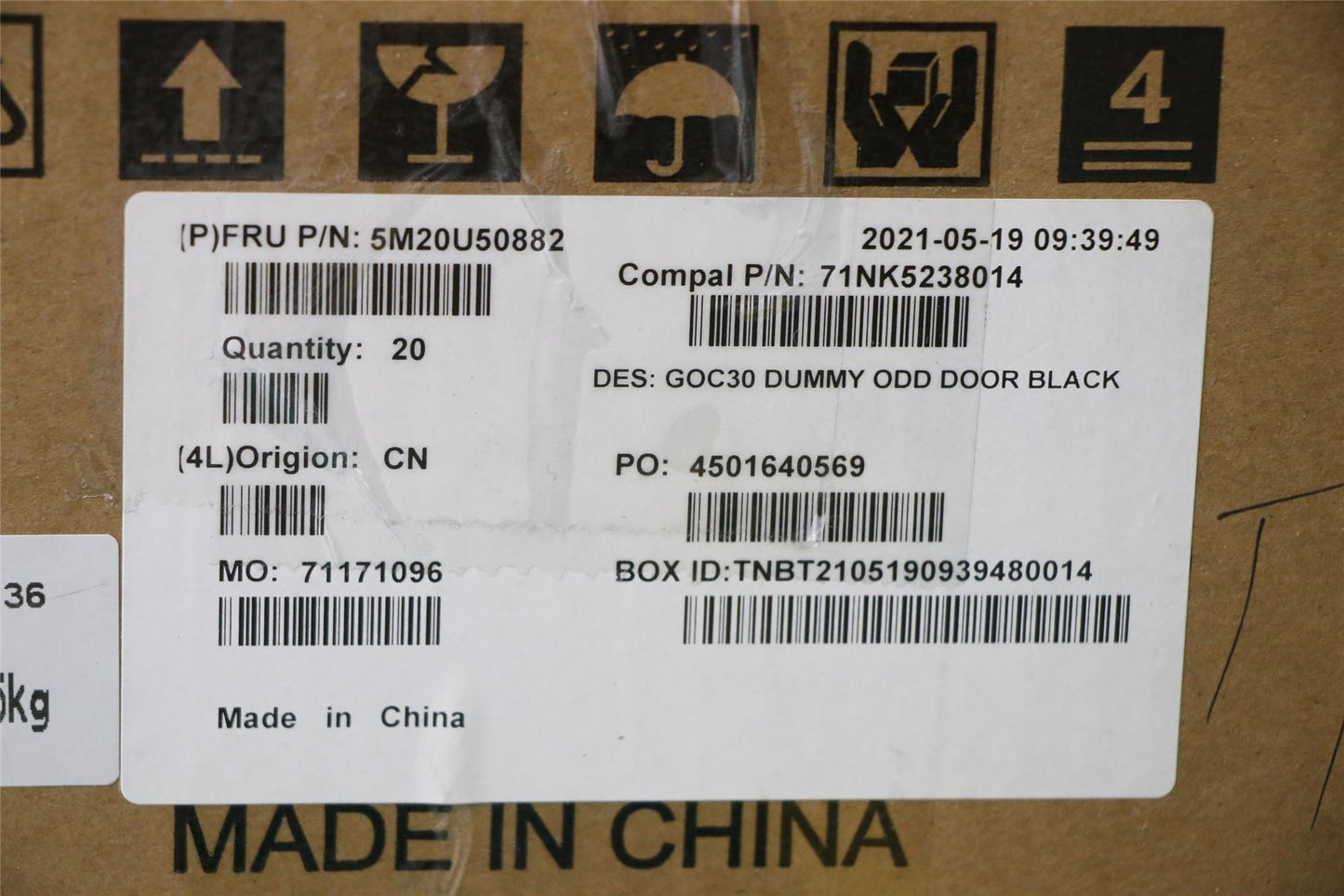 Lenovo 5M20U50882 MECHANICAL Bezel dummy ODD,BLK,A36 24