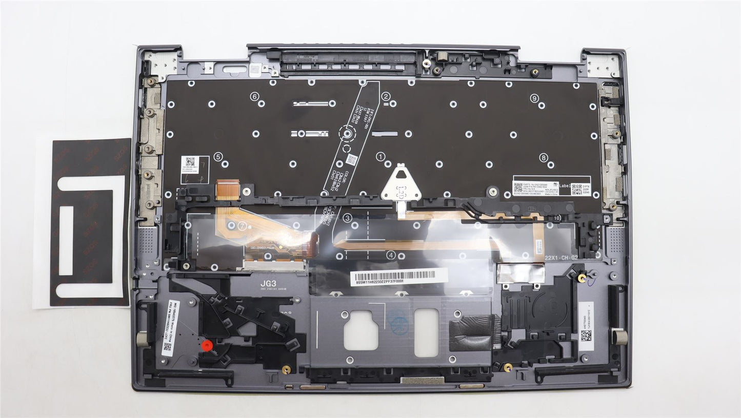 Lenovo ThinkPad X1 8th Gen Keyboard Palmrest Top Cover Grey Backlit 5M11H62233