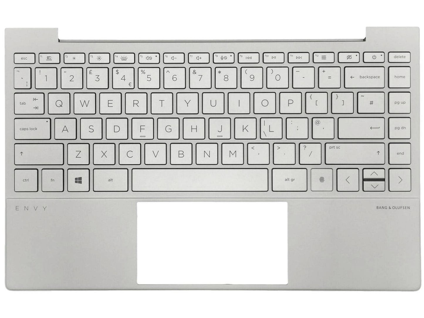 Genuine HP Envy 13-BA Palmrest Cover Keyboard UK Silver Backlit L96800-031