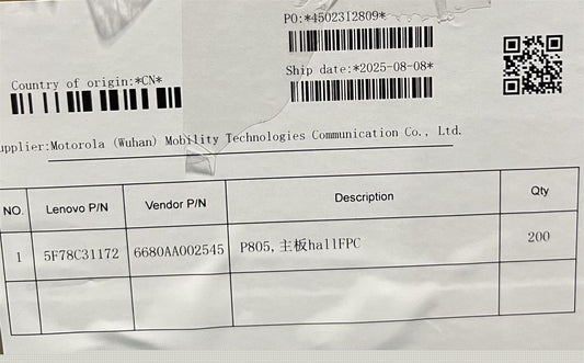 Lenovo TB710FU M_hall FPC&*6680AA002545 CS FPC Board 5F78C31172