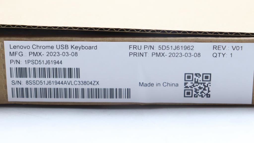 Lenovo Primax Chrome USB KB_Black UK Eng 5D51J61962