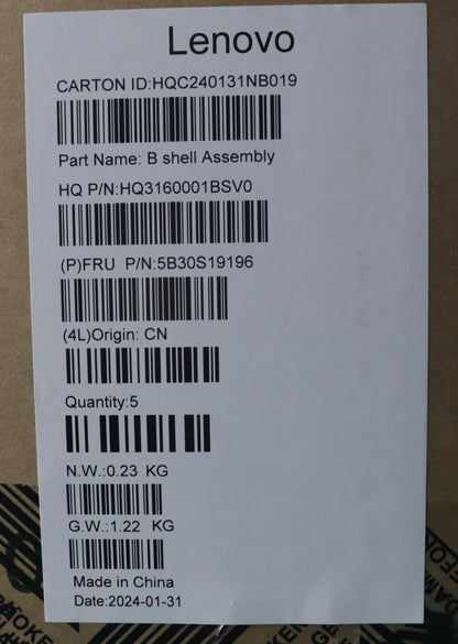 Lenovo bezel H 83D2 w/lens_LCD 5B30S19196