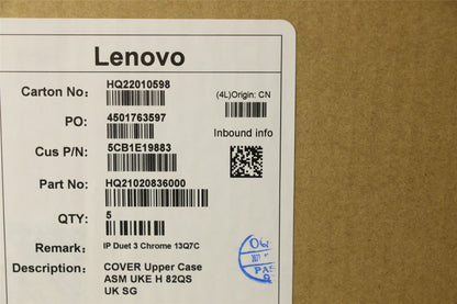 Lenovo Upper Case ASM UKE H 82QS UK SG 5CB1E19883