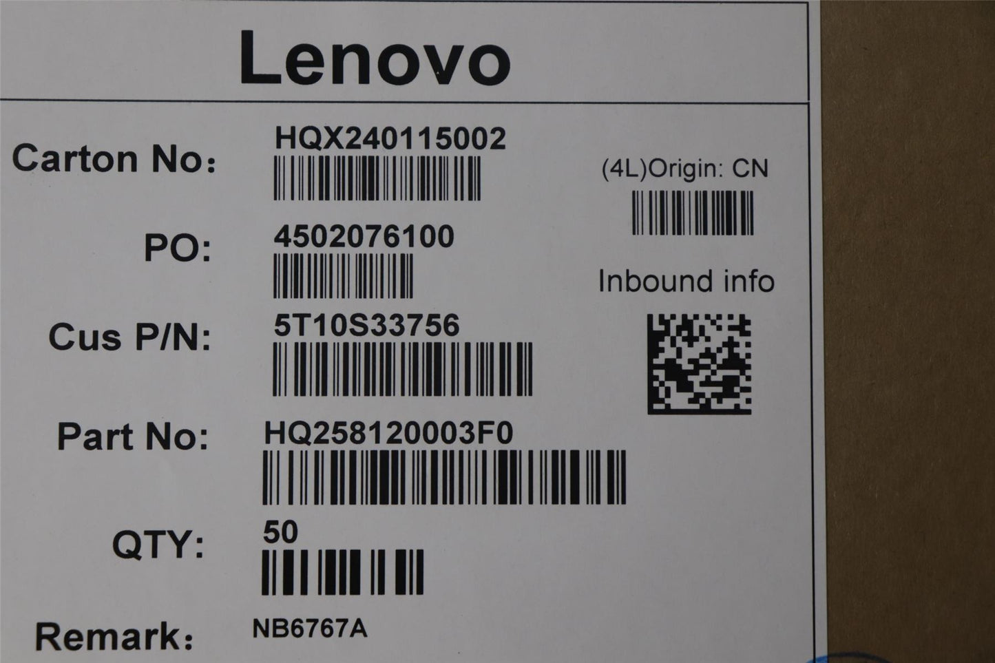 Lenovo TAPE TAPE H 83E3 sealing rubber DIS 5T10S33756