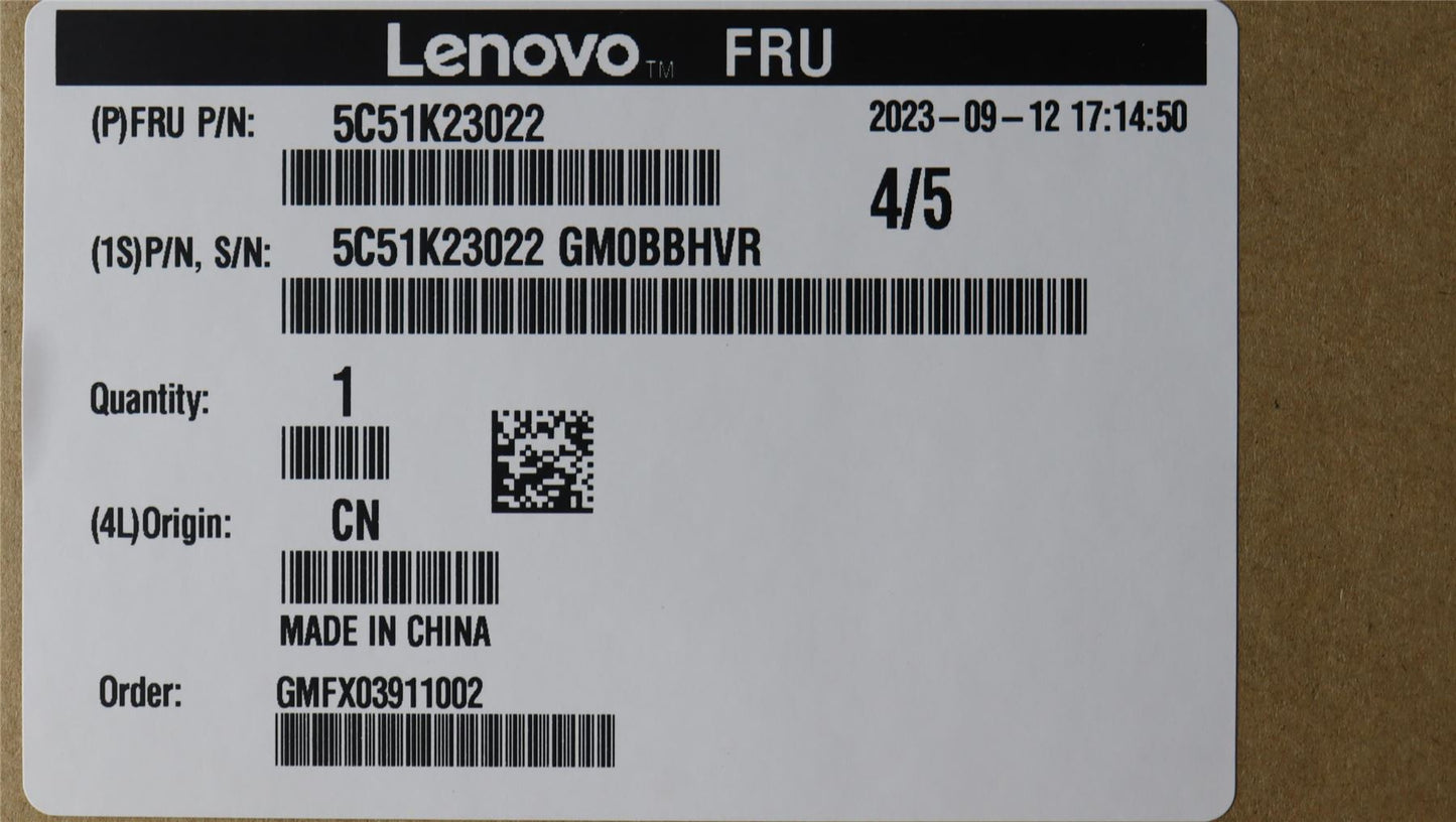 Lenovo CARDPOP BCB for internal NVME drives 5C51K23022