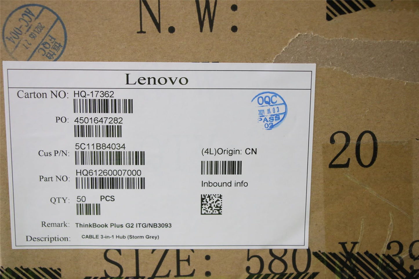 Lenovo ThinkBook G2 ITG 3 in 1 Display Hub Grey 5C11B84034