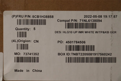 Lenovo IdeaPad 3 15IAH7 Palmrest Cover Touchpad Keyboard German White 5CB1H38858