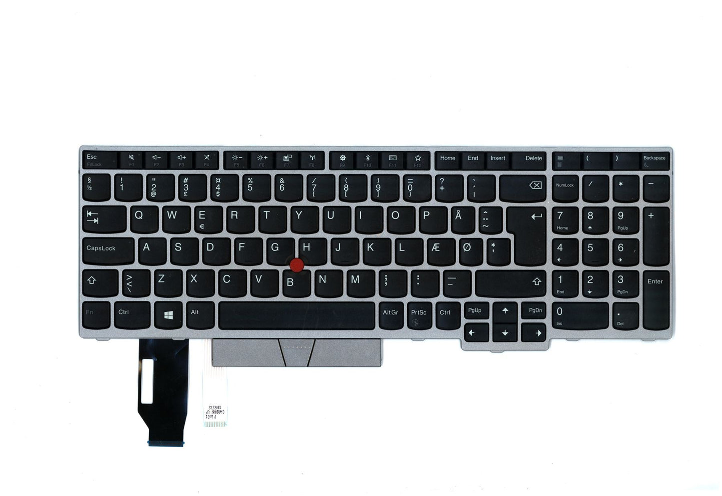 Lenovo ThinkPad E580 E590 Tastatur Dänisch Silber 01YN709