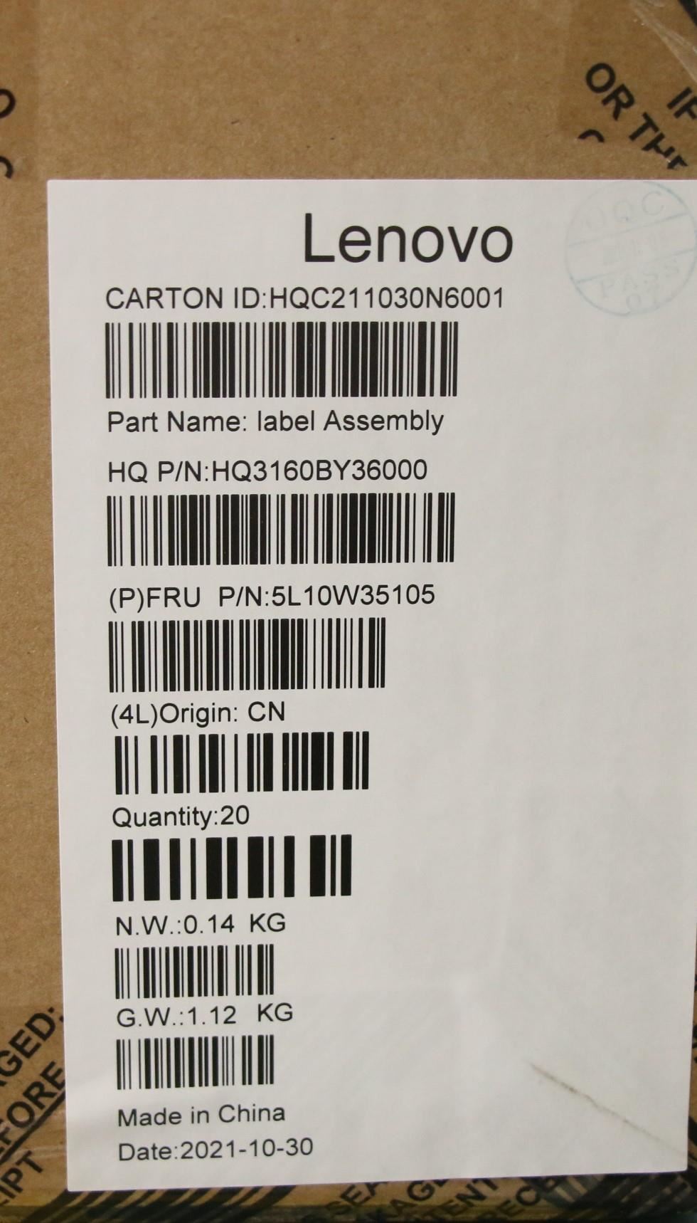Lenovo LABEL LABEL H 20WH geo label kit 5L10W35105