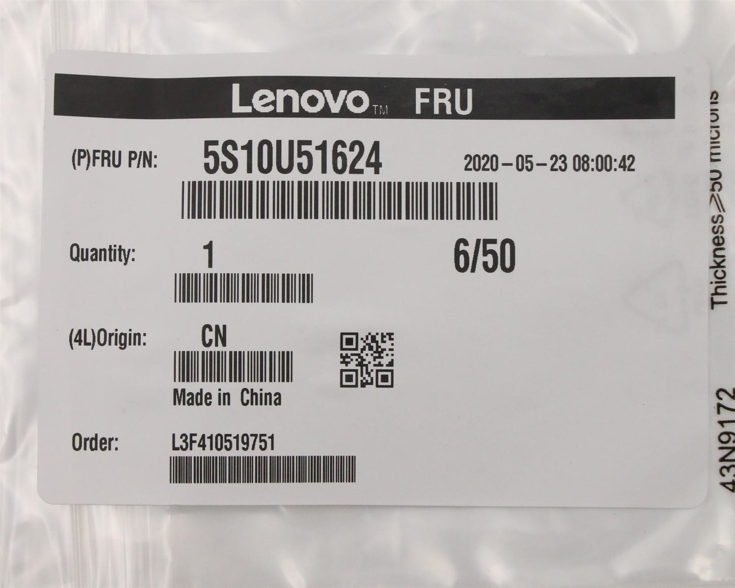 Lenovo 5S10U51624 Screw,M3x8,Cheesehead