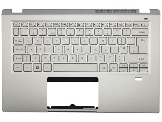 Acer Swift SF314-511 Palmrest Cover Keyboard UK Argent rétroéclairé 6B.ABLN2.013