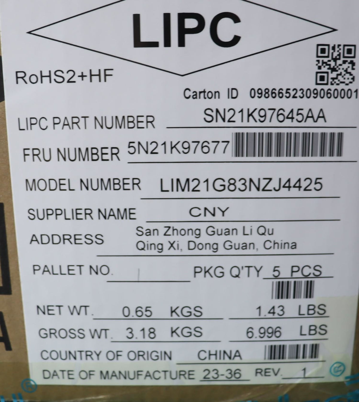 Lenovo Internal, Māori, BackLight, US English Keyboard 5N21K97681