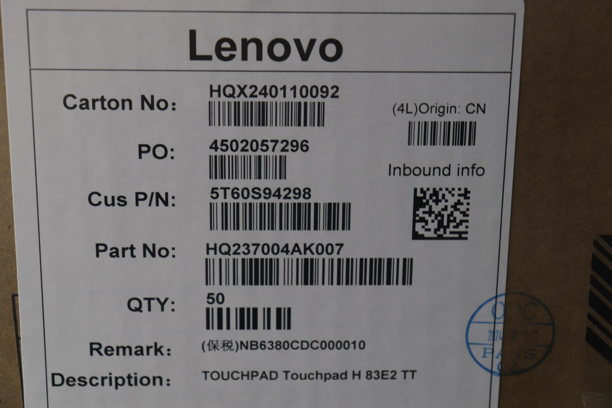 Lenovo H 83E2 TT Touchpad Board 5T60S94298