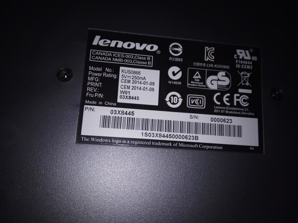 Lenovo Swiss, F/G Keyboard 03X8445