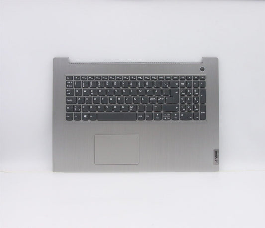 Lenovo IdeaPad 3-17ADA05 Palmrest Cover Touchpad Keyboard Nordic Grey 5CB0X56884