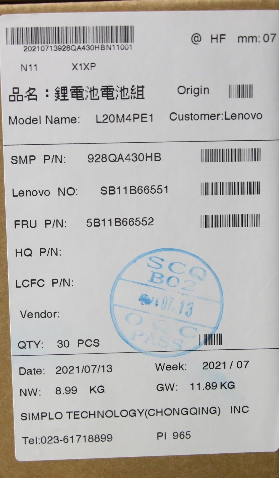 Lenovo Yoga 7 Pro 16ACH6 7 Pro 16IAH7 7 Pro 16ARH7 Battery 5B11B66555