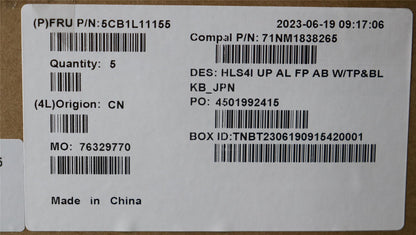 Lenovo UpperCase_JPN C82XD FP AB BL AL 5CB1L11155