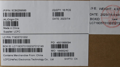 Lenovo FRU P14SG3_D_COVER_UMA_WW_ASSY_GR 5CB0Z69585