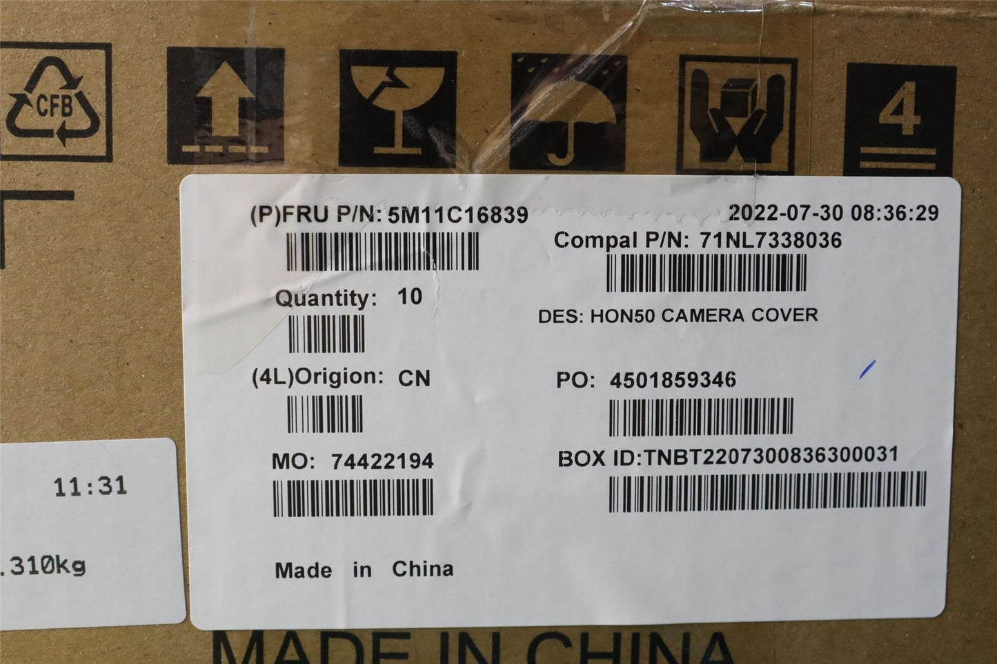 Lenovo MECH_ASM MECH_ASM HON50_CAMERA_COVER 5M11C16839