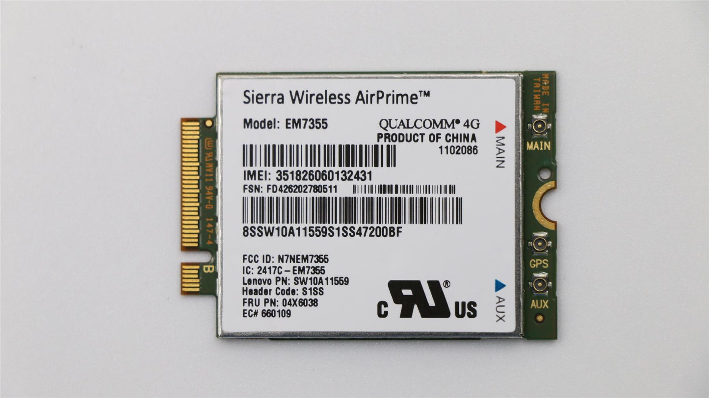 Lenovo Wireless,WWAN,SIE,7355 M.2 3FF 04X6038