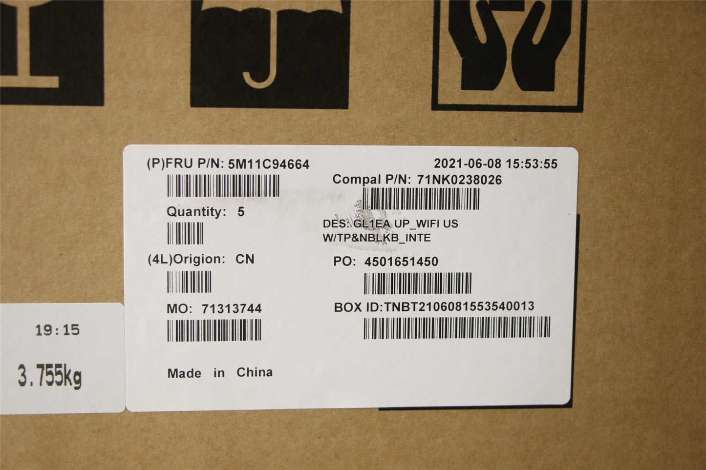 Lenovo Chromebook 100e Gen 3 Palmrest Touchpad Cover Keyboard Grey 5M11C94664
