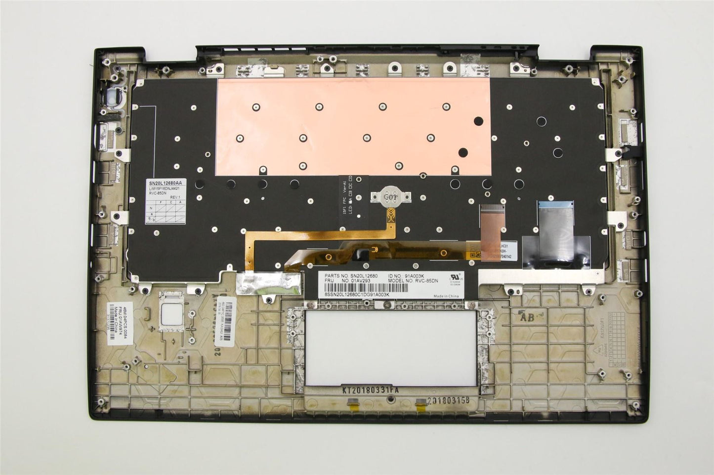 Lenovo MECH_ASM KBD,PNR,Bezel UK,screw,CHY 01AW974