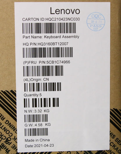Lenovo IdeaPad 5 16ACH6 Palmrest Cover Touchpad Keyboard Belgian 5CB1C74966