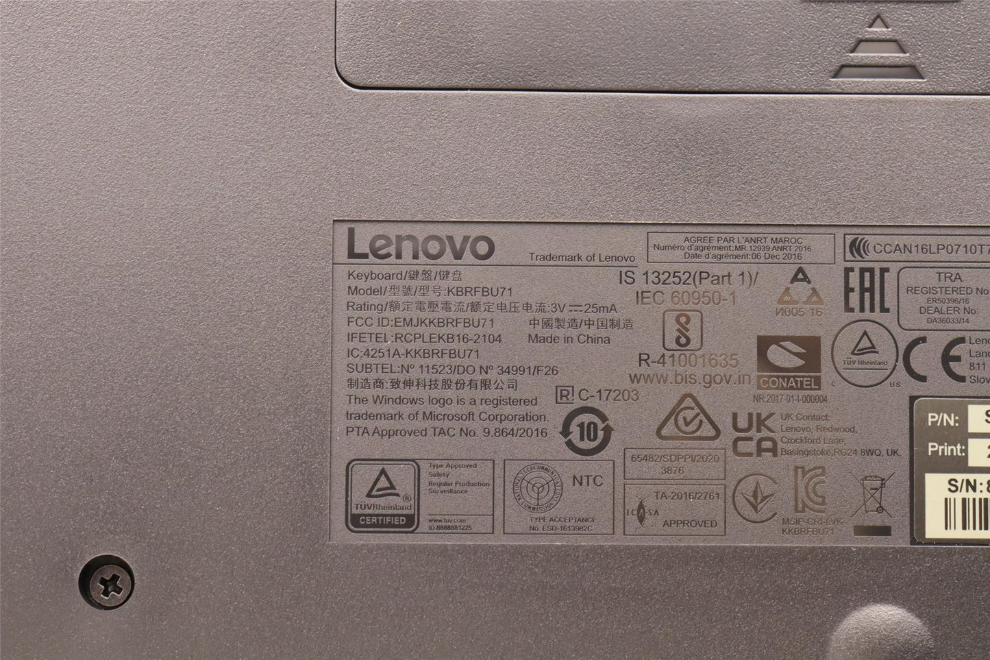 Lenovo WL KM Calliope BK HUN 5KM0U87652