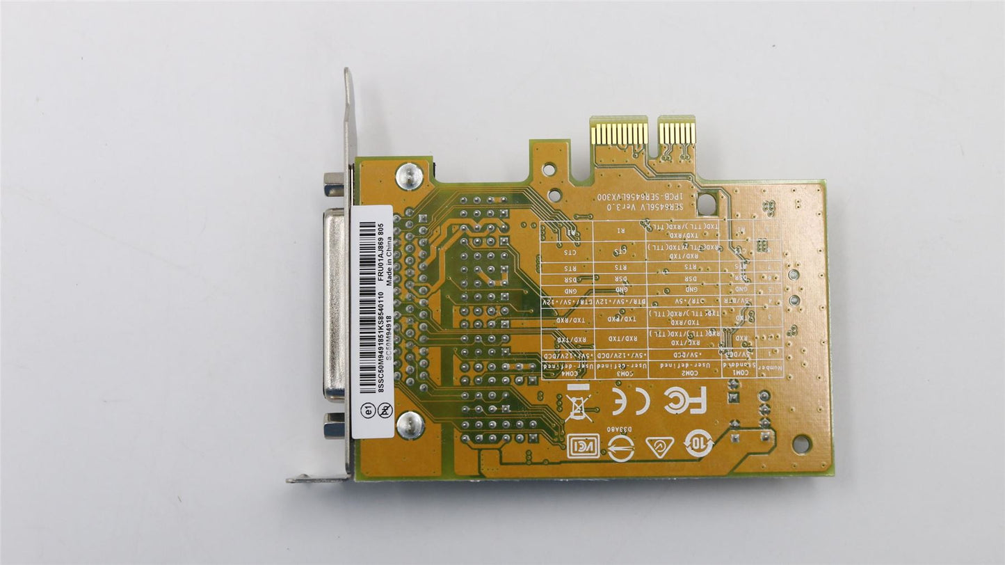 Lenovo 01AJ869 PCIEx1 4 Serial card LP