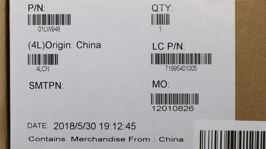 Lenovo 01LW948 LABEL Jinn FRU SYSTEM labe, Silver
