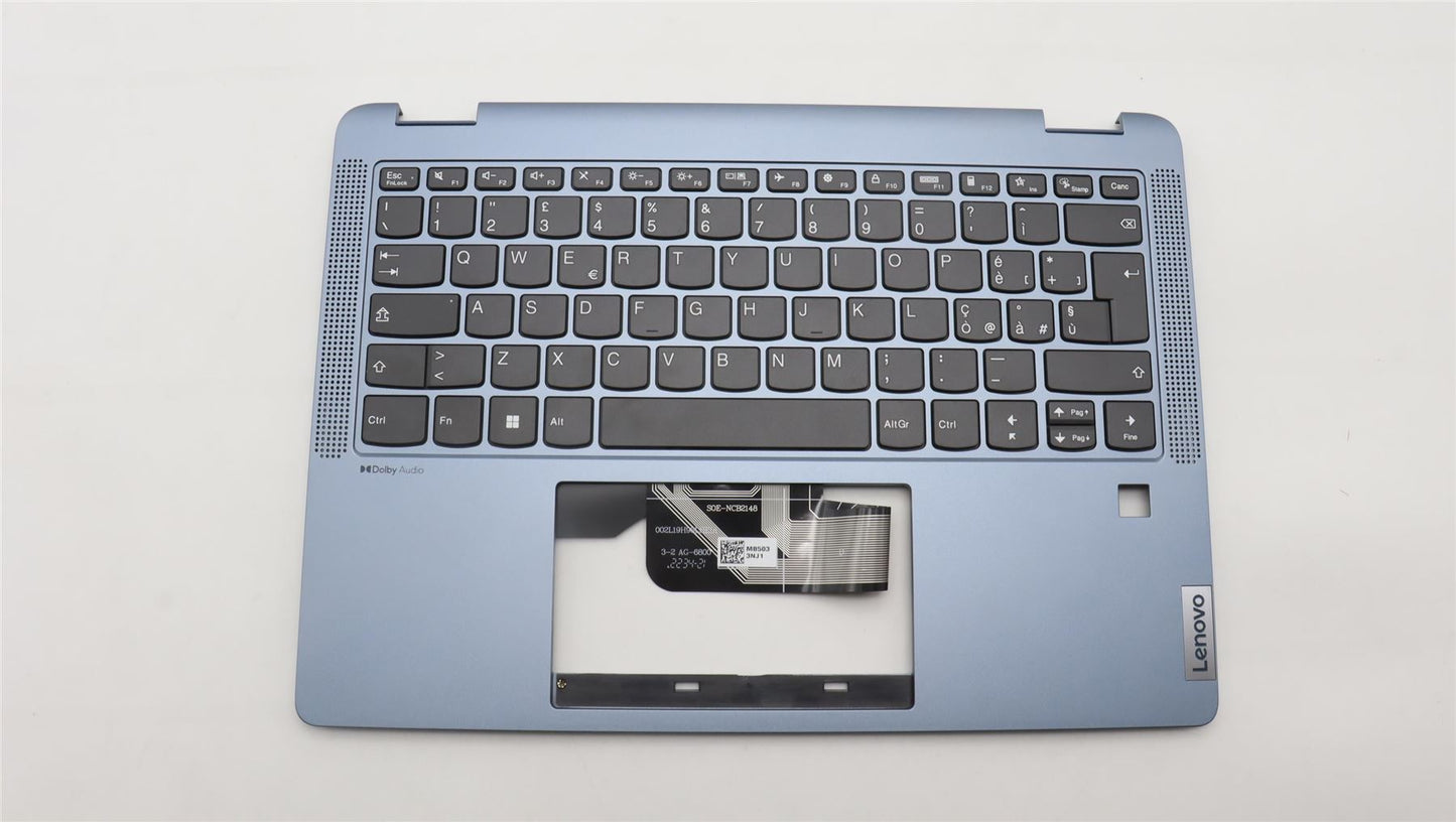 Lenovo IdeaPad 5 14ABR8 Keyboard Palmrest Top Cover Italian Blue 5CB1K20881
