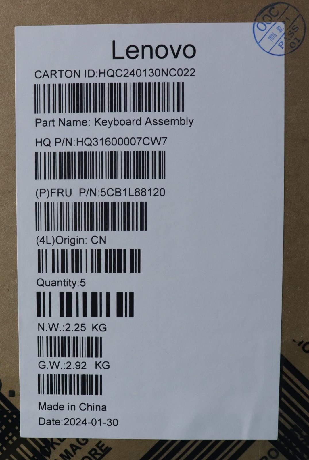 Lenovo COVER Upper Case ASM_CZE/SLKH83E0NFPSTGY 5CB1L88120