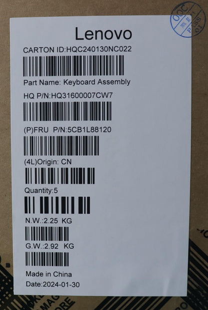 Lenovo COVER Upper Case ASM_CZE/SLKH83E0NFPSTGY 5CB1L88120