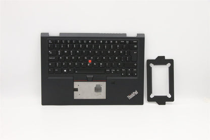 Lenovo Yoga X390 Keyboard Palmrest Top Cover Icelandic Black Backlit 02HL690