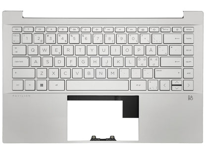 HP Pavilion 14-DV Palmrest Touchpad Cover Keyboard Nordic Silver M75246-DH1