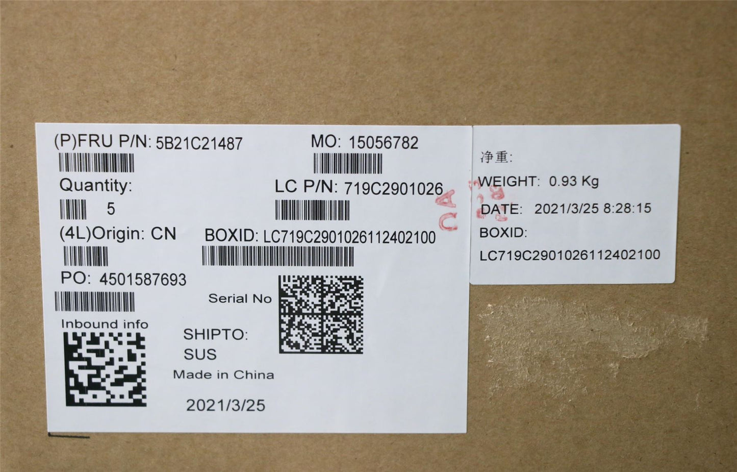 Lenovo 5B21C21487 BDPLANAR WIN,i5-8365U,16G,9560,AMT,yTPM2