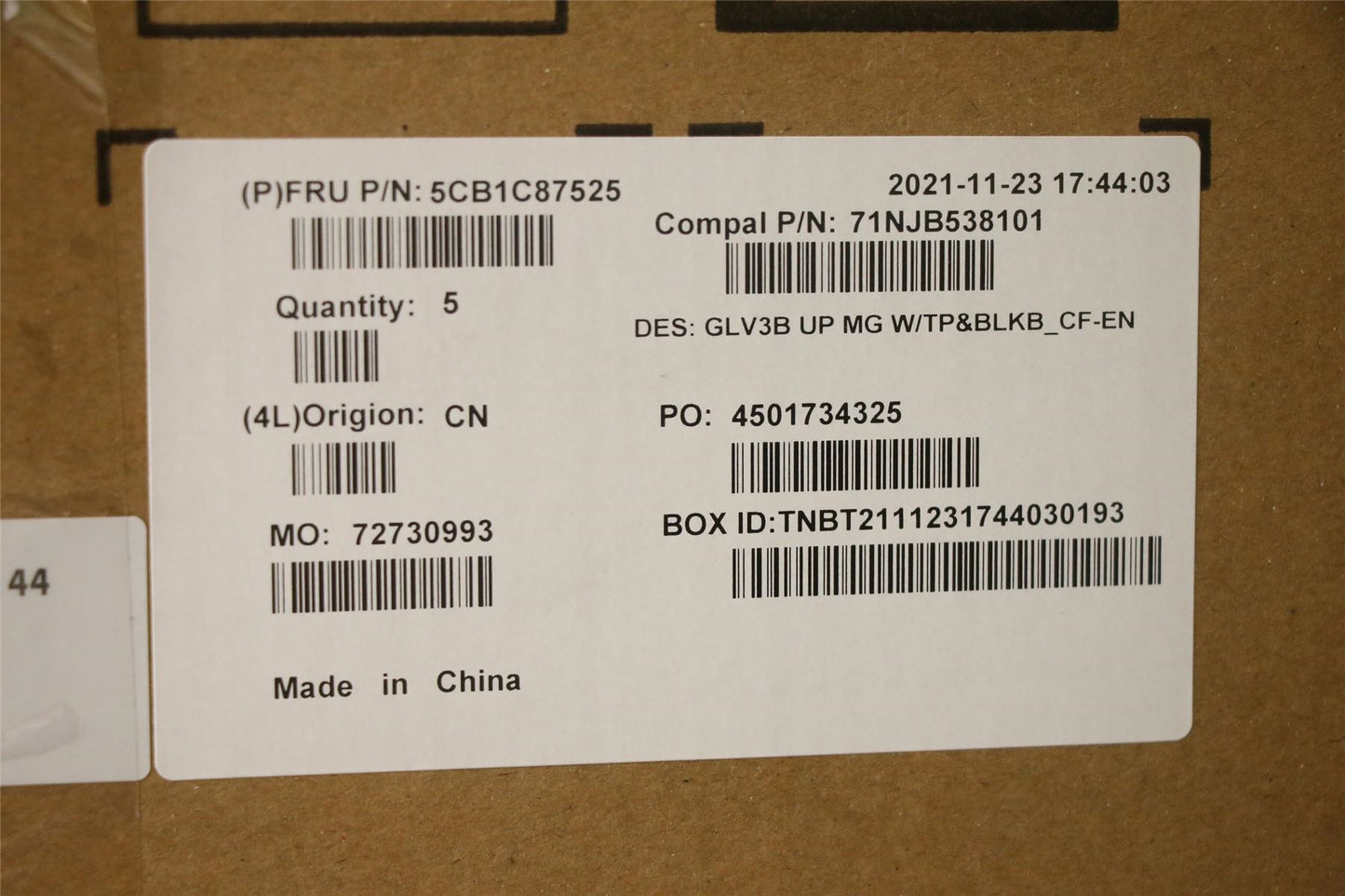 Lenovo UpperCaseASM_FRA/ENG C21A4 MGBL 5CB1C87525