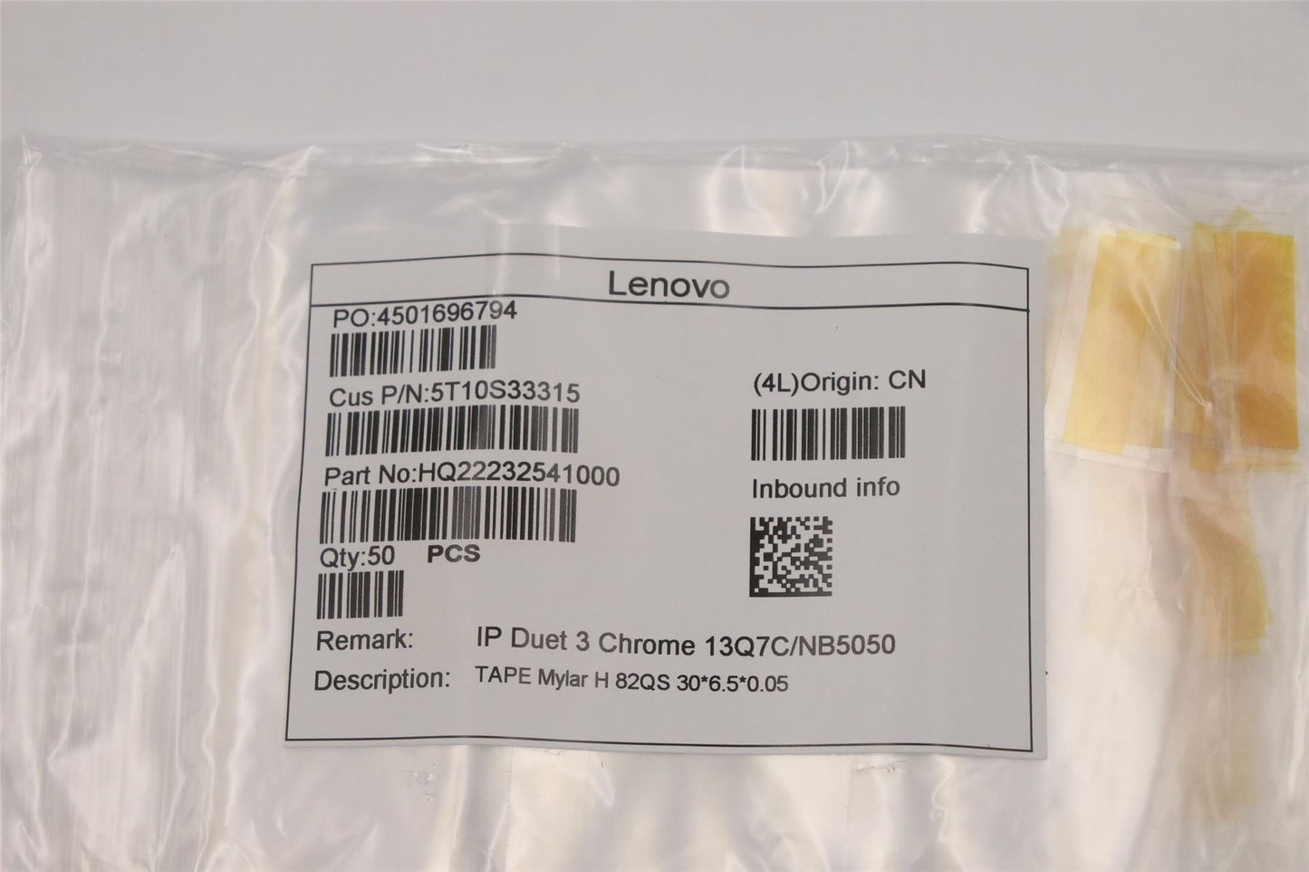 Lenovo TAPE Mylar H 82QS 30*6.5*0.05 5T10S33315