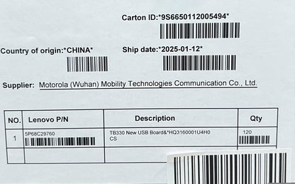 Lenovo TB330 New Board&*HQ3160001U4H0 CS USB Board 5P68C29760